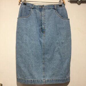 VINTAGE MISTER LEONARD MIDI DENIM SKIRTS SIZE 8